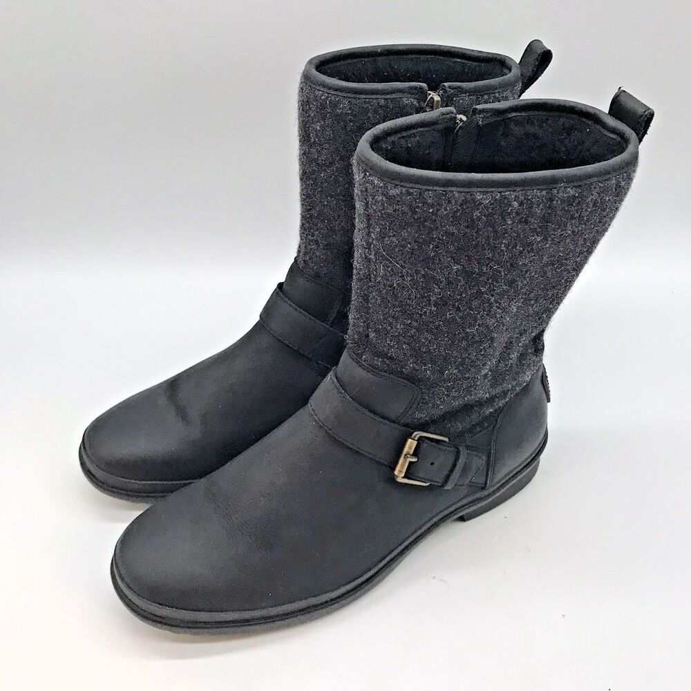 UGG Black and Gray Combat Boots - Picture 3 of 12